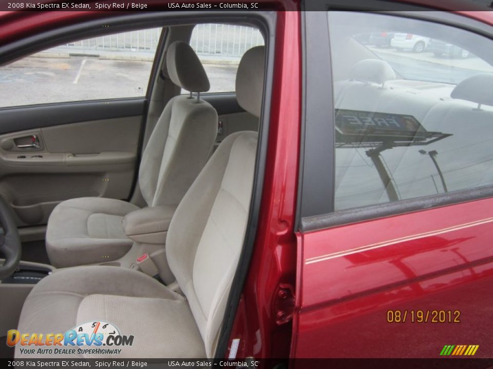 2008 Kia Spectra EX Sedan Spicy Red / Beige Photo #5