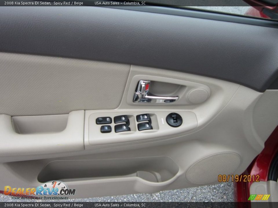 2008 Kia Spectra EX Sedan Spicy Red / Beige Photo #6