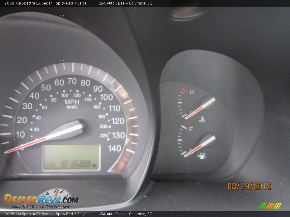 2008 Kia Spectra EX Sedan Spicy Red / Beige Photo #7