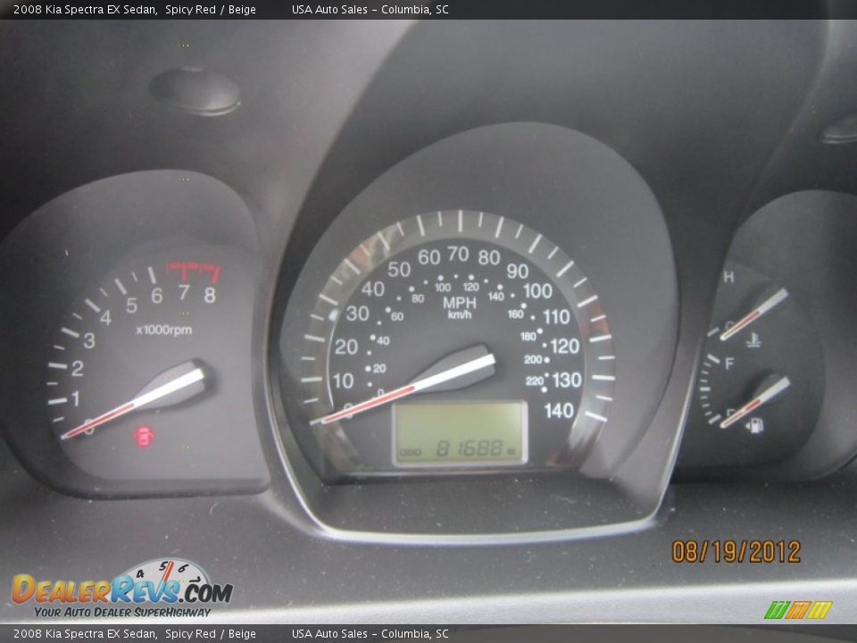 2008 Kia Spectra EX Sedan Spicy Red / Beige Photo #8