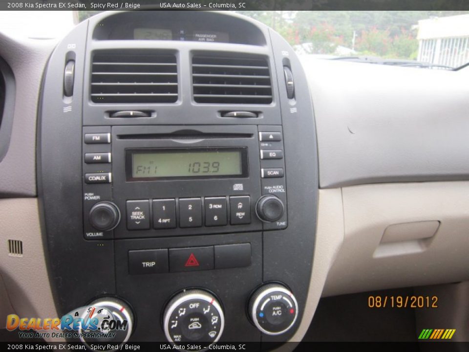 2008 Kia Spectra EX Sedan Spicy Red / Beige Photo #9