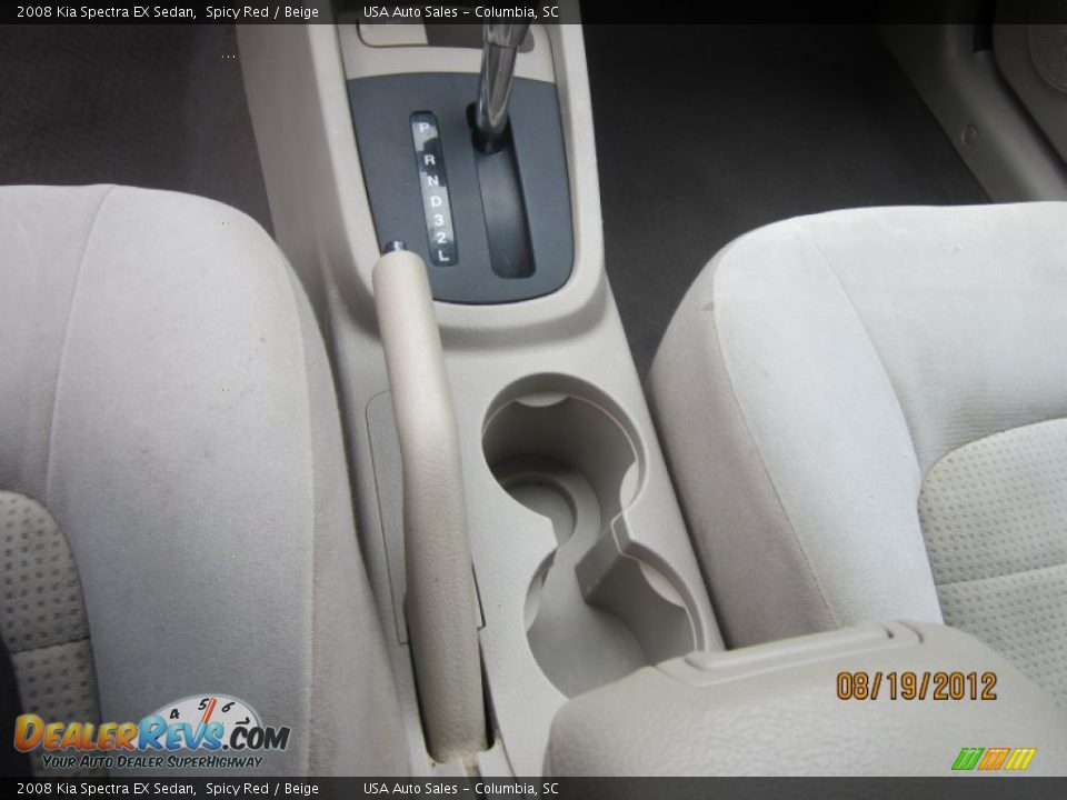 2008 Kia Spectra EX Sedan Spicy Red / Beige Photo #10