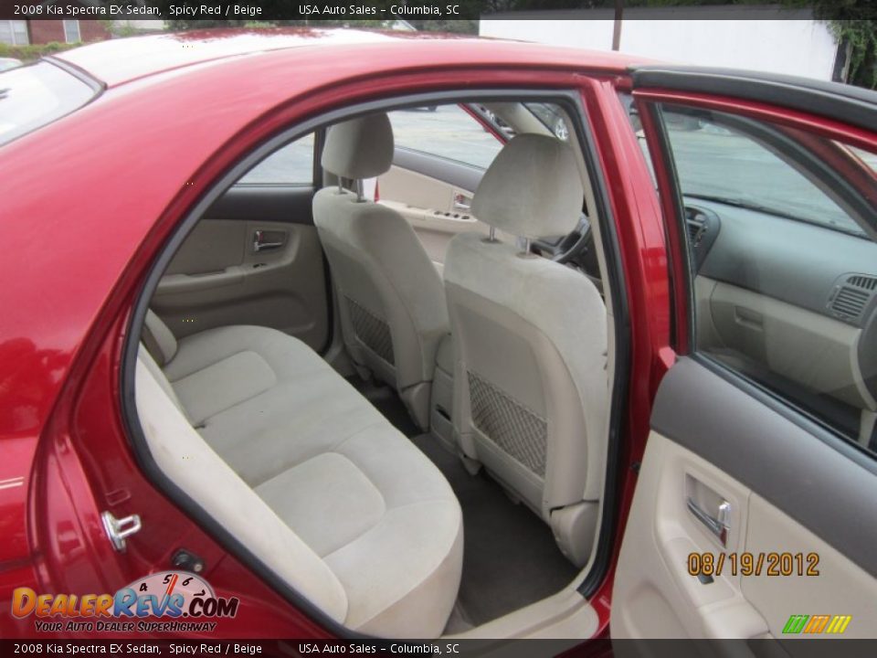 2008 Kia Spectra EX Sedan Spicy Red / Beige Photo #14