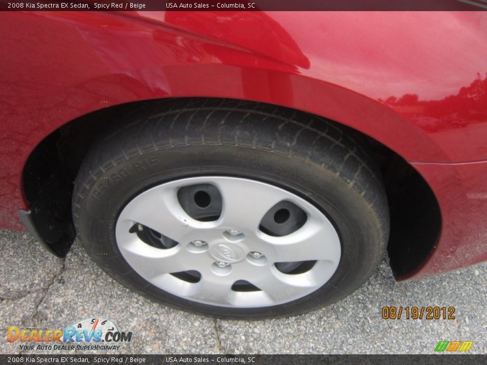 2008 Kia Spectra EX Sedan Spicy Red / Beige Photo #15