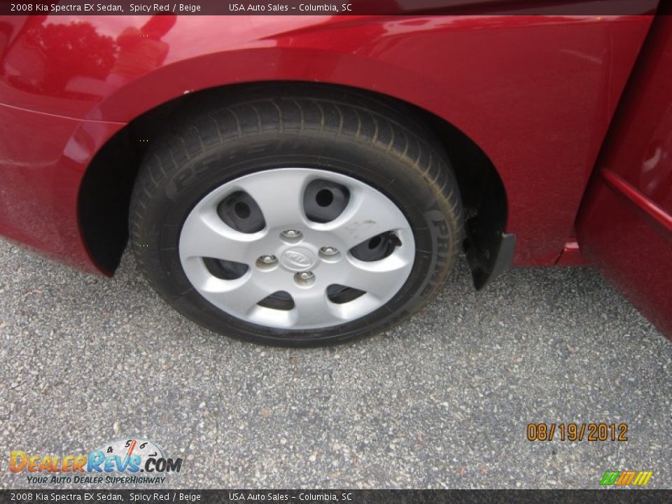 2008 Kia Spectra EX Sedan Spicy Red / Beige Photo #17