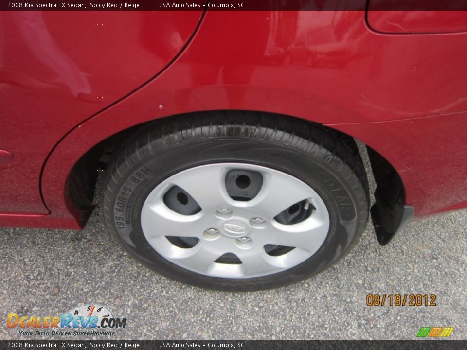 2008 Kia Spectra EX Sedan Spicy Red / Beige Photo #18