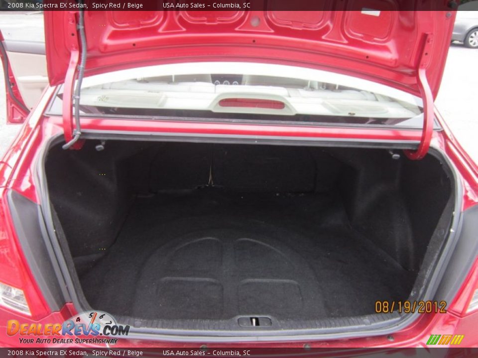 2008 Kia Spectra EX Sedan Spicy Red / Beige Photo #19