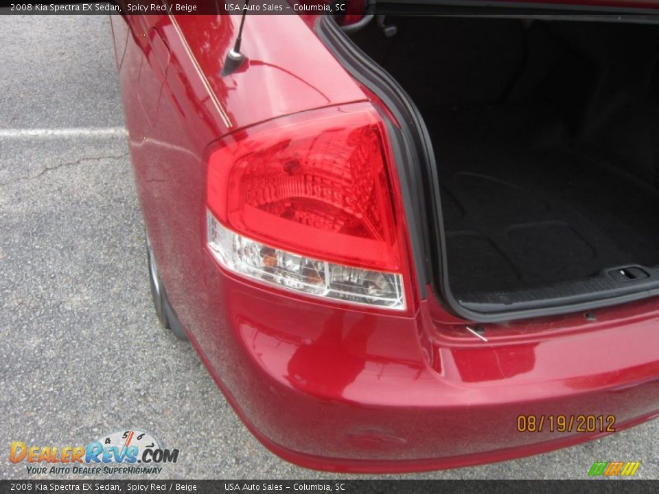 2008 Kia Spectra EX Sedan Spicy Red / Beige Photo #20