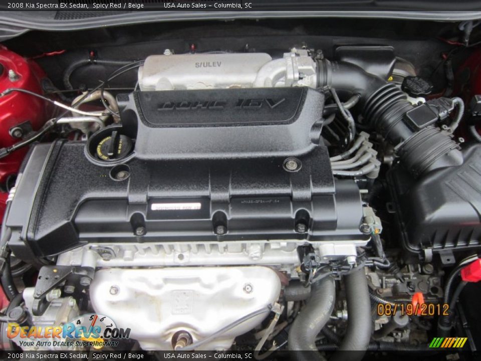 2008 Kia Spectra EX Sedan Spicy Red / Beige Photo #22