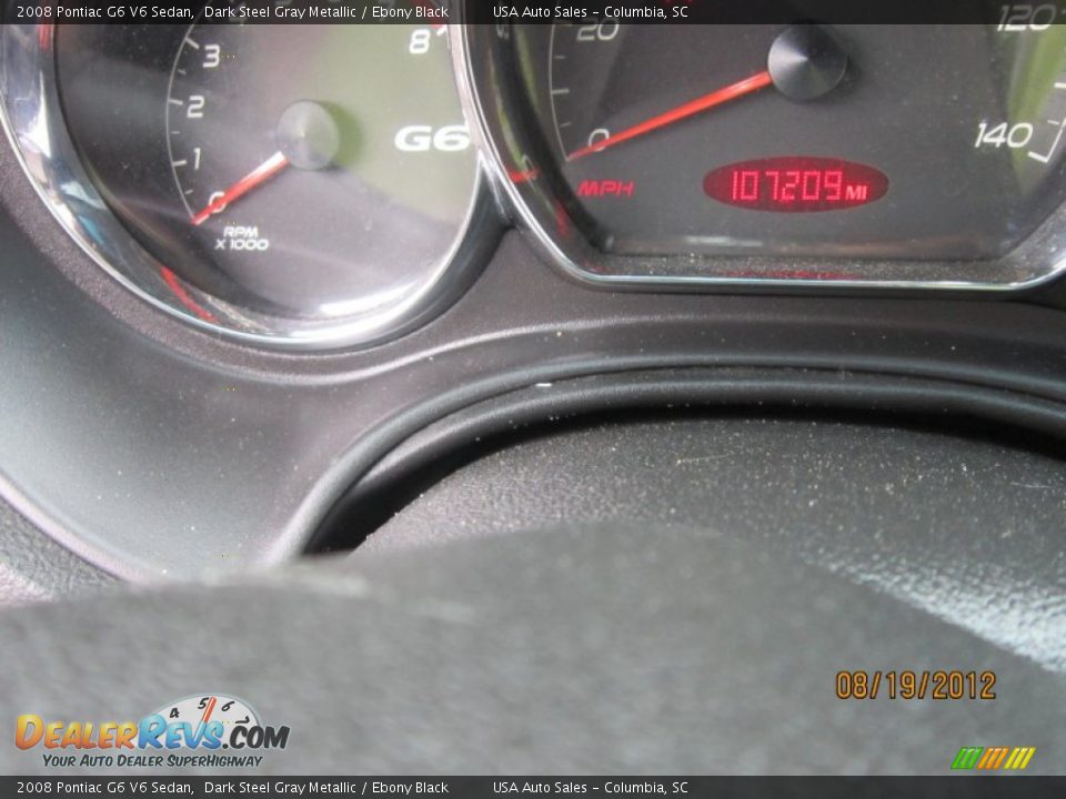 2008 Pontiac G6 V6 Sedan Dark Steel Gray Metallic / Ebony Black Photo #5