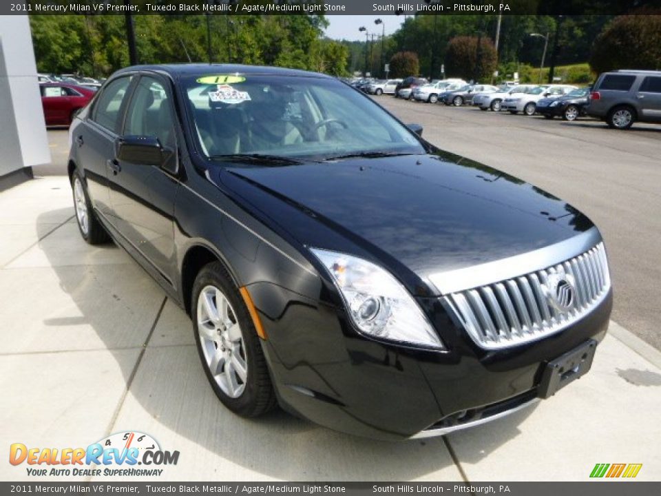 2011 Mercury Milan V6 Premier Tuxedo Black Metallic / Agate/Medium Light Stone Photo #7