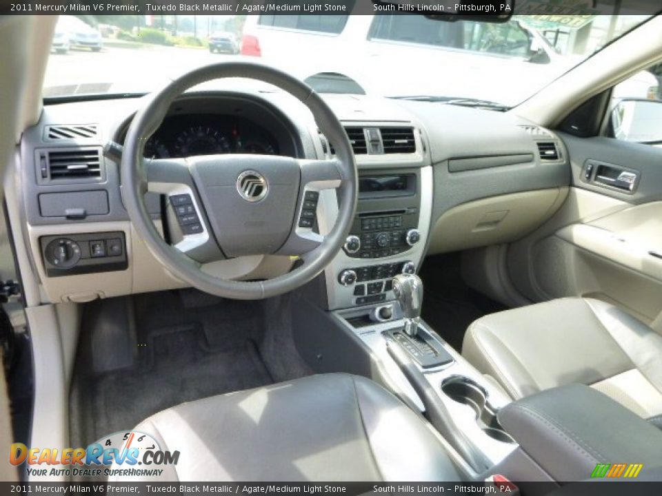 2011 Mercury Milan V6 Premier Tuxedo Black Metallic / Agate/Medium Light Stone Photo #18
