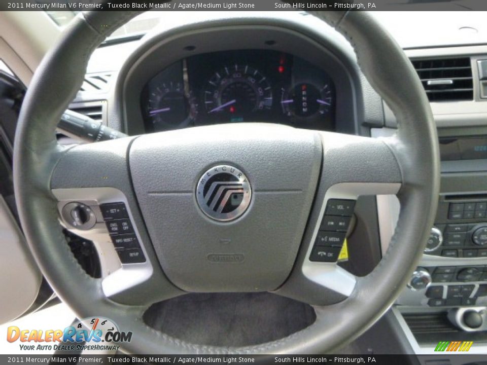 2011 Mercury Milan V6 Premier Tuxedo Black Metallic / Agate/Medium Light Stone Photo #22