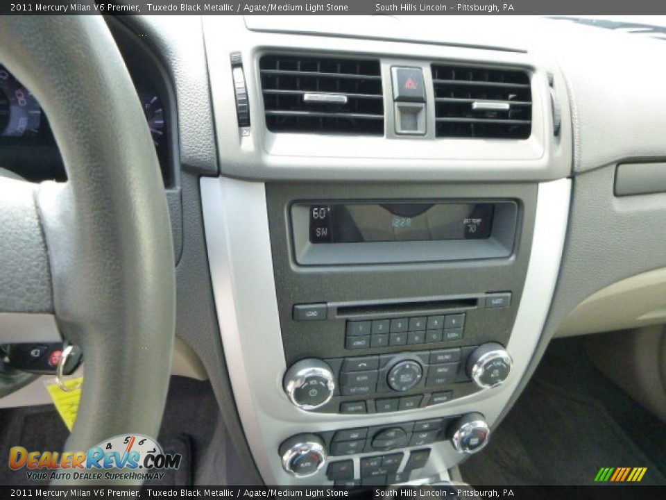 2011 Mercury Milan V6 Premier Tuxedo Black Metallic / Agate/Medium Light Stone Photo #23