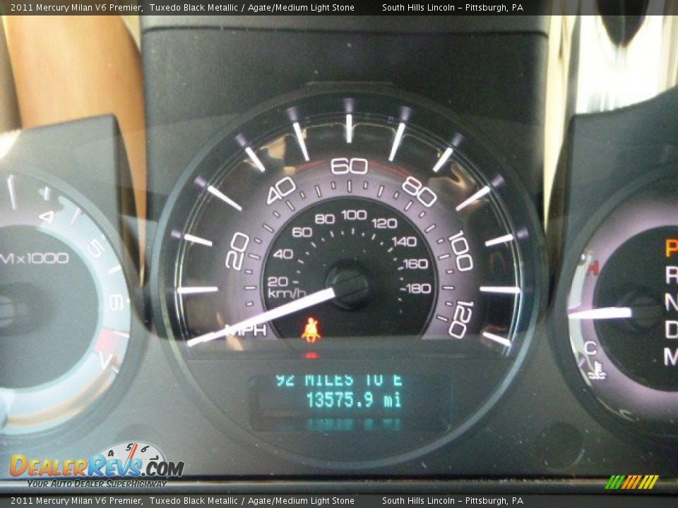 2011 Mercury Milan V6 Premier Tuxedo Black Metallic / Agate/Medium Light Stone Photo #25
