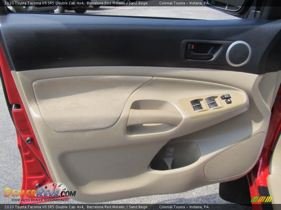 2010 Toyota Tacoma V6 SR5 Double Cab 4x4 Barcelona Red Metallic / Sand Beige Photo #13