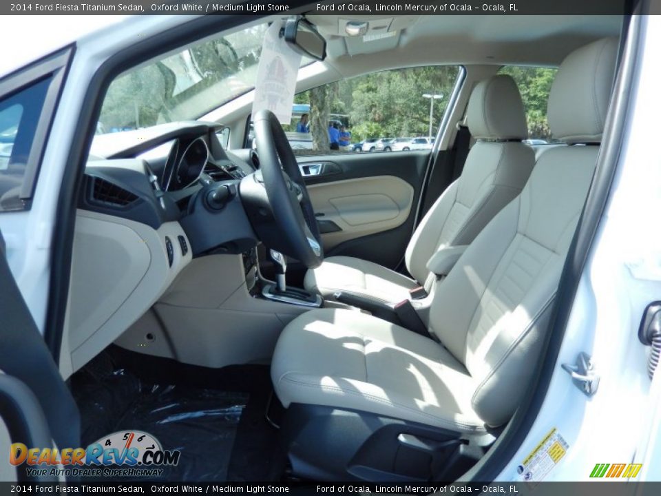 2014 Ford Fiesta Titanium Sedan Oxford White / Medium Light Stone Photo #6