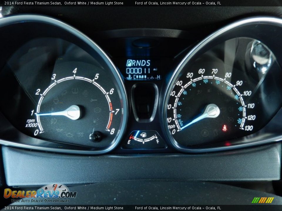 2014 Ford Fiesta Titanium Sedan Oxford White / Medium Light Stone Photo #9