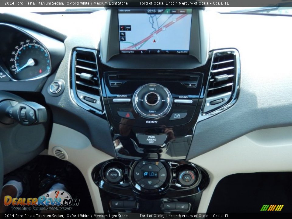 2014 Ford Fiesta Titanium Sedan Oxford White / Medium Light Stone Photo #10