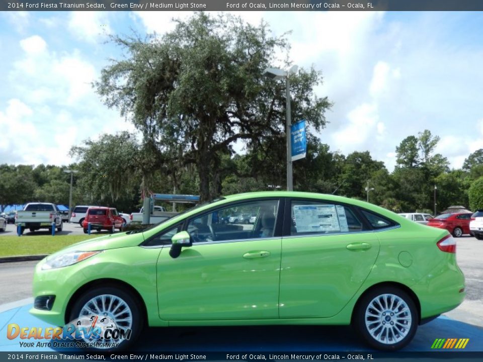 Green Envy 2014 Ford Fiesta Titanium Sedan Photo #2