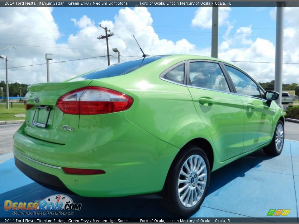 2014 Ford Fiesta Titanium Sedan Green Envy / Medium Light Stone Photo #3