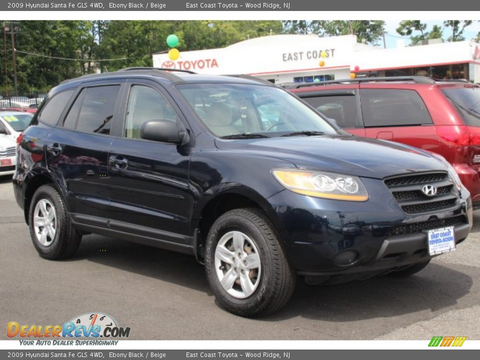 2009 Hyundai Santa Fe GLS 4WD Ebony Black / Beige Photo #1