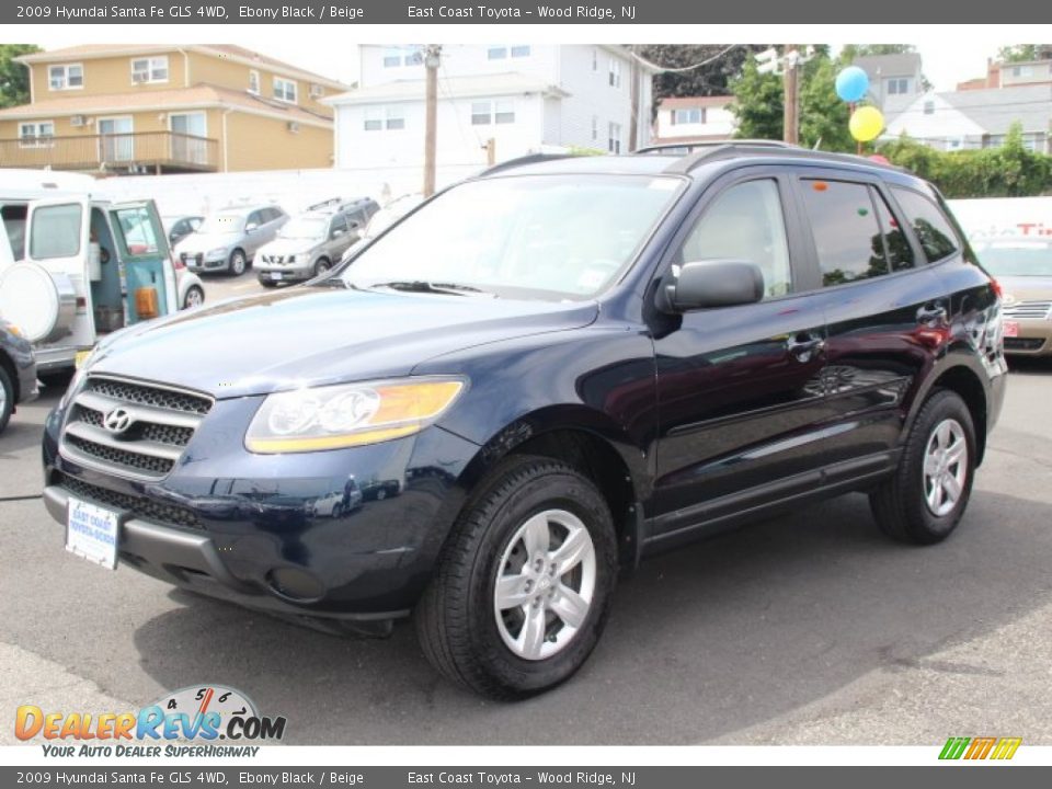 2009 Hyundai Santa Fe GLS 4WD Ebony Black / Beige Photo #3