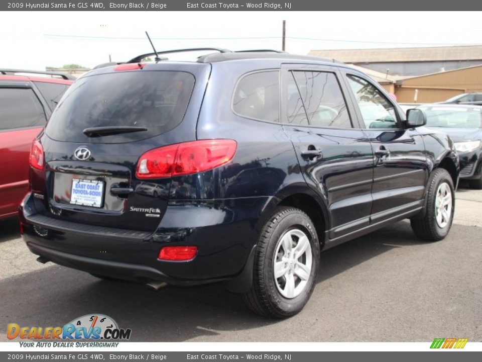 2009 Hyundai Santa Fe GLS 4WD Ebony Black / Beige Photo #4