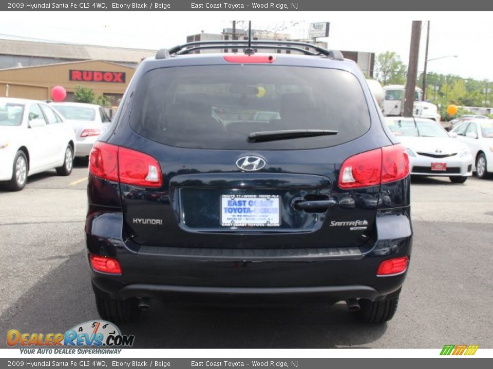 2009 Hyundai Santa Fe GLS 4WD Ebony Black / Beige Photo #5
