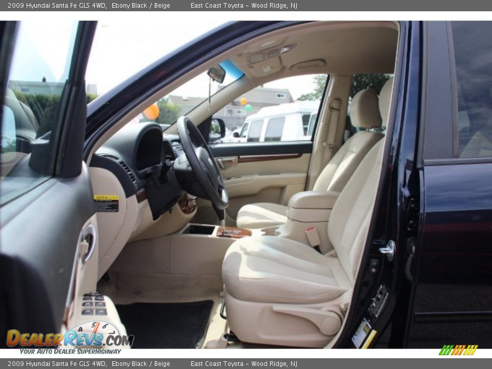 2009 Hyundai Santa Fe GLS 4WD Ebony Black / Beige Photo #7