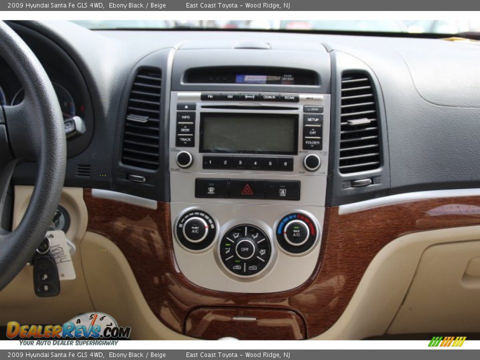 2009 Hyundai Santa Fe GLS 4WD Ebony Black / Beige Photo #11