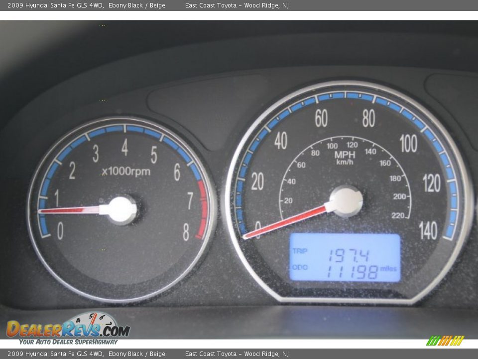 2009 Hyundai Santa Fe GLS 4WD Ebony Black / Beige Photo #13