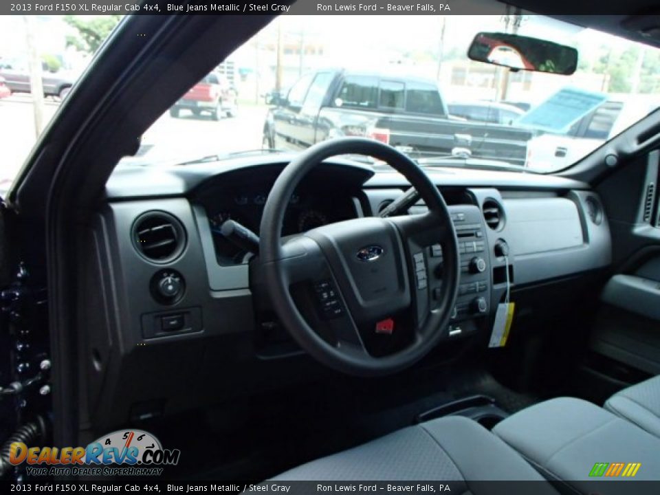 2013 Ford F150 XL Regular Cab 4x4 Blue Jeans Metallic / Steel Gray Photo #11