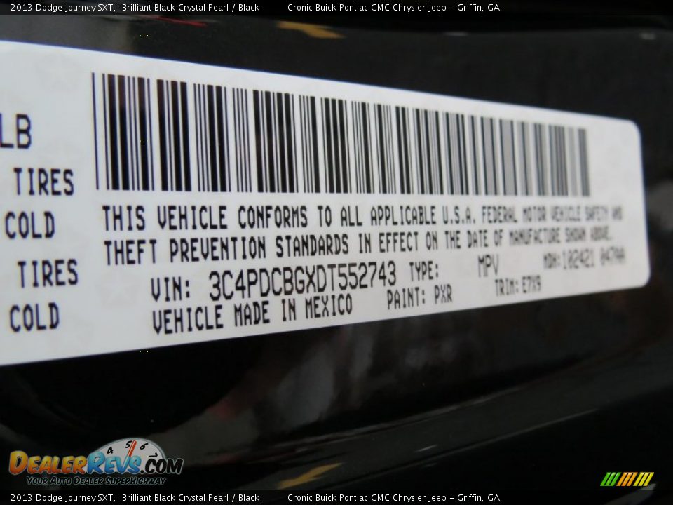 2013 Dodge Journey SXT Brilliant Black Crystal Pearl / Black Photo #27