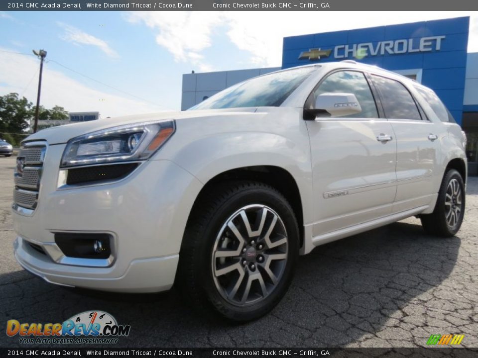 2014 GMC Acadia Denali White Diamond Tricoat / Cocoa Dune Photo #3