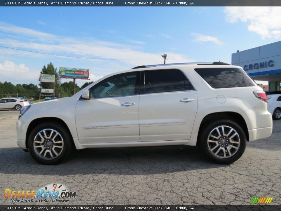 2014 GMC Acadia Denali White Diamond Tricoat / Cocoa Dune Photo #4