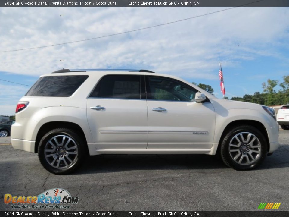 2014 GMC Acadia Denali White Diamond Tricoat / Cocoa Dune Photo #7