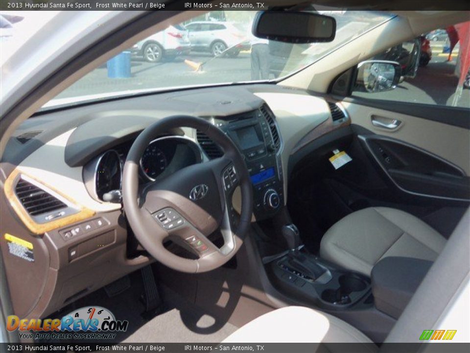2013 Hyundai Santa Fe Sport Frost White Pearl / Beige Photo #6