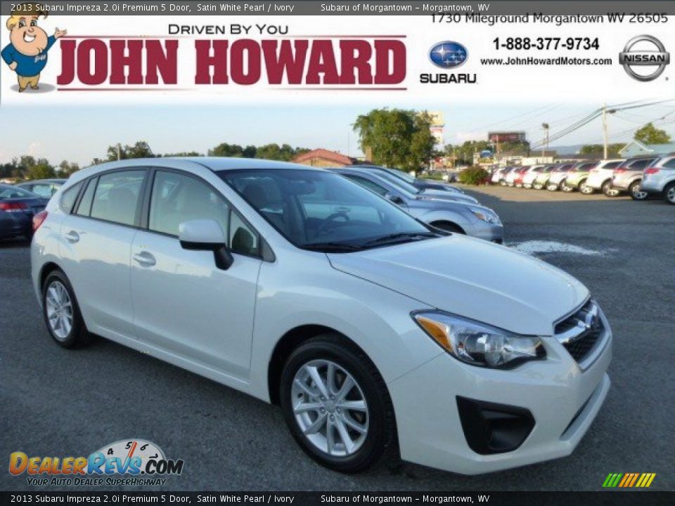 2013 Subaru Impreza 2.0i Premium 5 Door Satin White Pearl / Ivory Photo #1