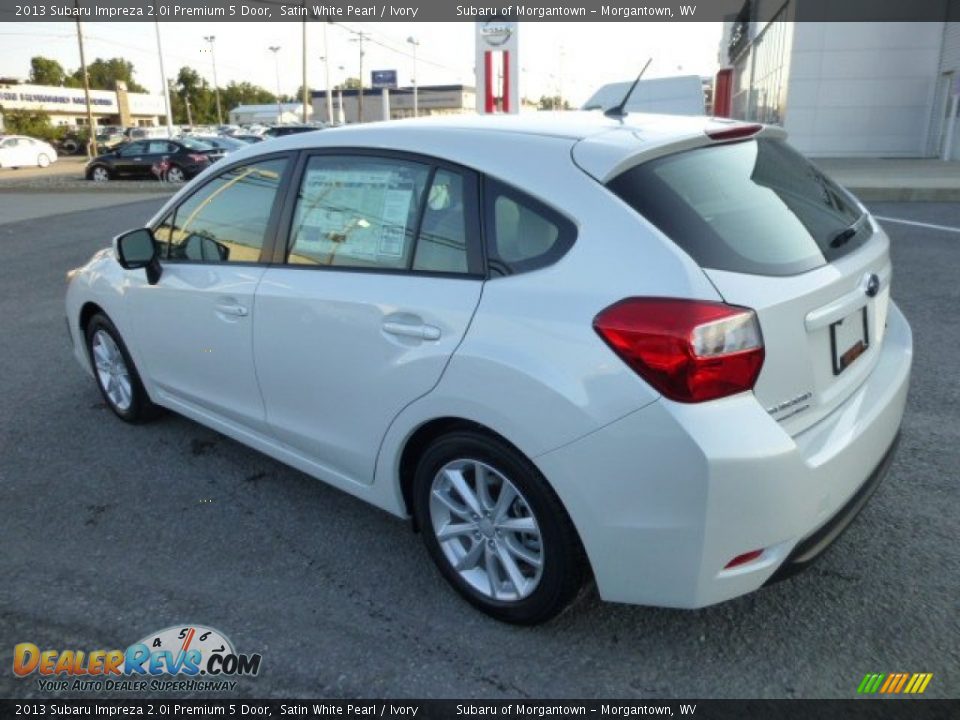 2013 Subaru Impreza 2.0i Premium 5 Door Satin White Pearl / Ivory Photo #5