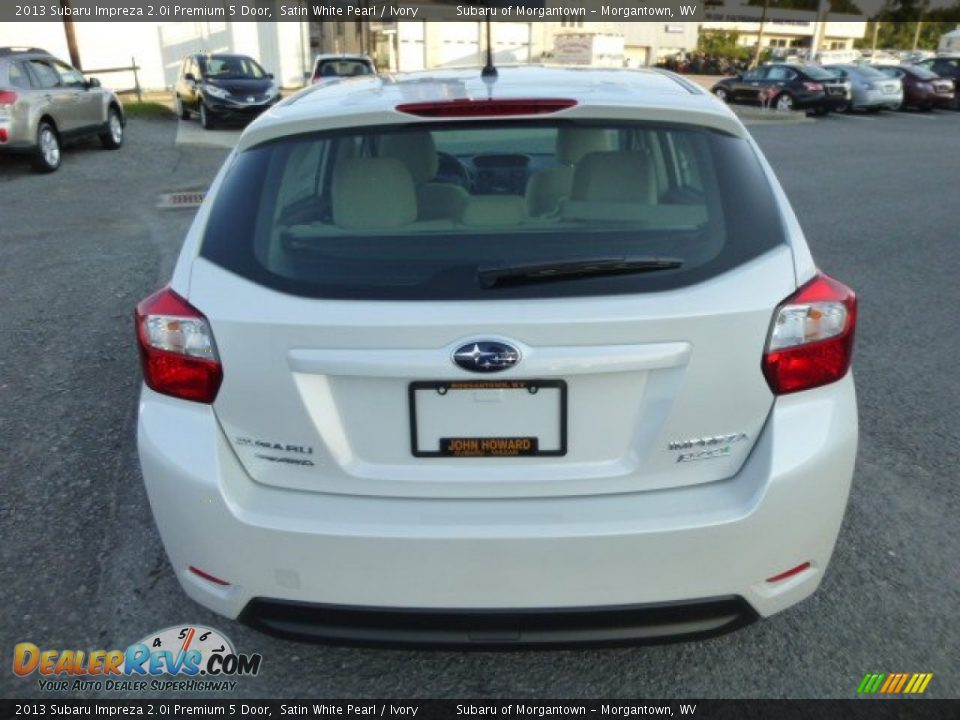 2013 Subaru Impreza 2.0i Premium 5 Door Satin White Pearl / Ivory Photo #6