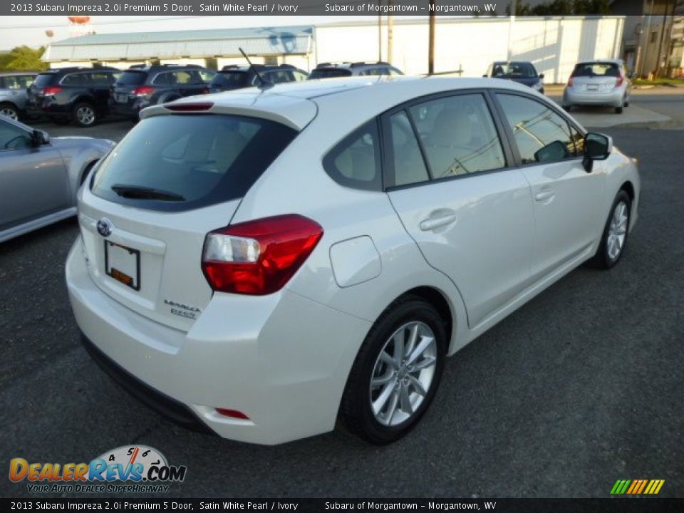 2013 Subaru Impreza 2.0i Premium 5 Door Satin White Pearl / Ivory Photo #7