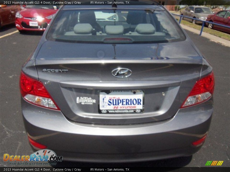 2013 Hyundai Accent GLS 4 Door Cyclone Gray / Gray Photo #6