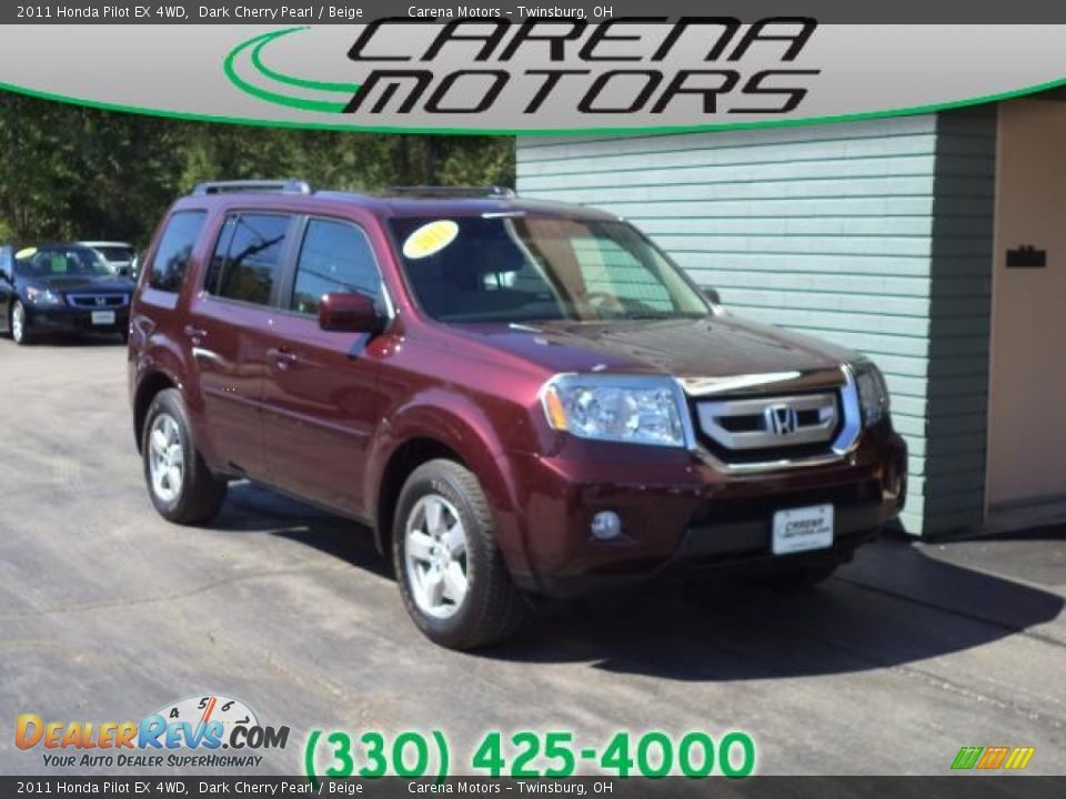 2011 Honda Pilot EX 4WD Dark Cherry Pearl / Beige Photo #1