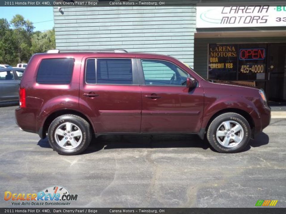 2011 Honda Pilot EX 4WD Dark Cherry Pearl / Beige Photo #3