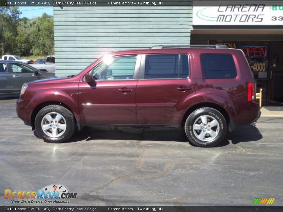 2011 Honda Pilot EX 4WD Dark Cherry Pearl / Beige Photo #4