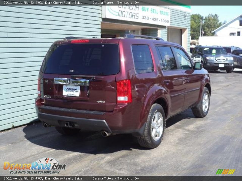 2011 Honda Pilot EX 4WD Dark Cherry Pearl / Beige Photo #6