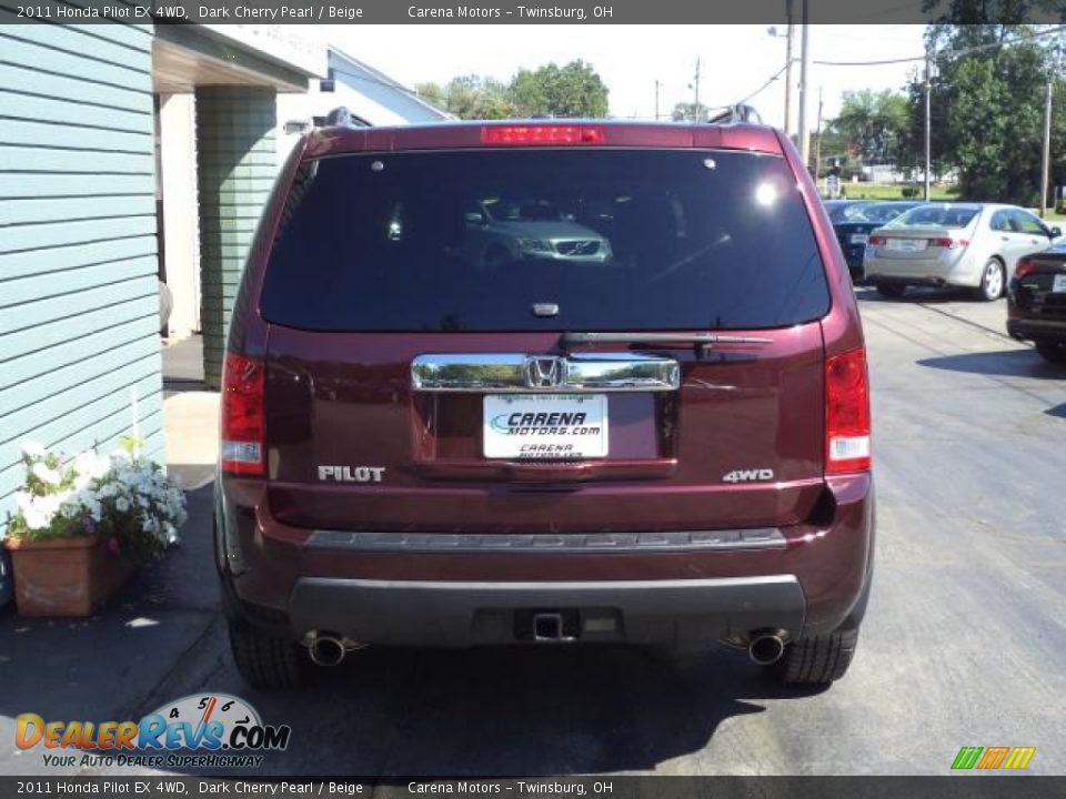 2011 Honda Pilot EX 4WD Dark Cherry Pearl / Beige Photo #8