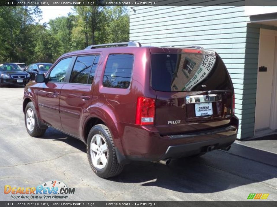 2011 Honda Pilot EX 4WD Dark Cherry Pearl / Beige Photo #10