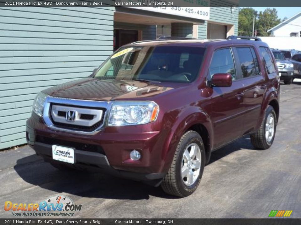 2011 Honda Pilot EX 4WD Dark Cherry Pearl / Beige Photo #11